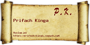 Prifach Kinga névjegykártya